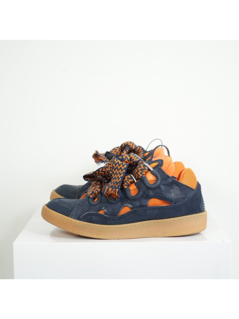 Lanvin x SSENSE Navy and Orange Sneakers Size 44 - Picture 3 of 9